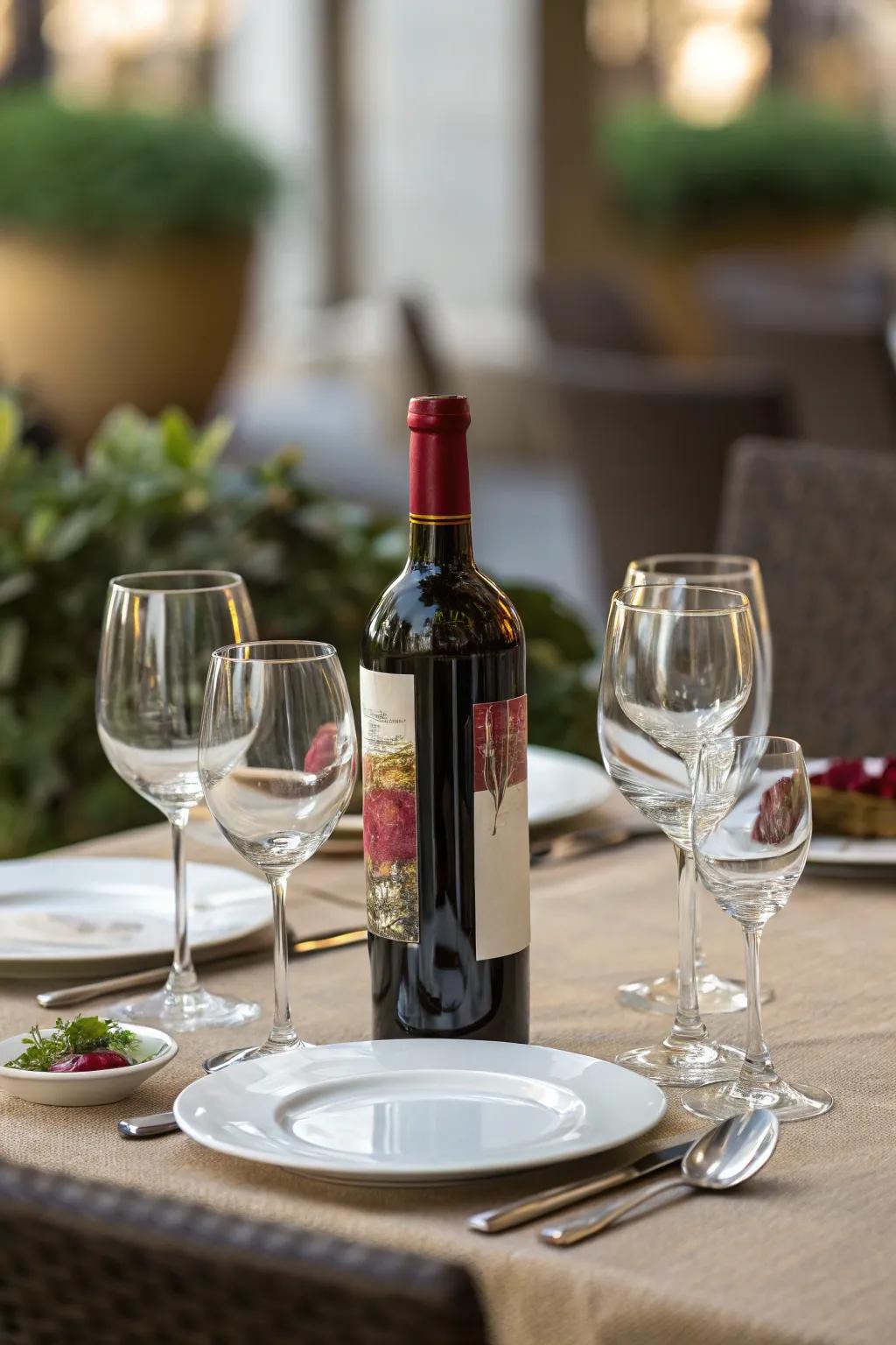 Customized wine glasses for those cherished toasts.