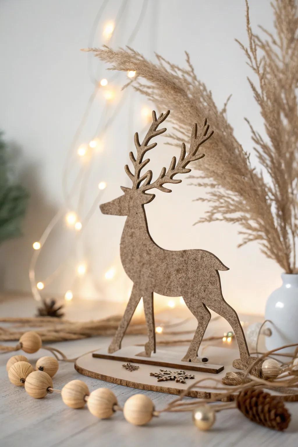Elegant Reindeer Silhouette: A Minimalist Craft with Timeless Charm.
