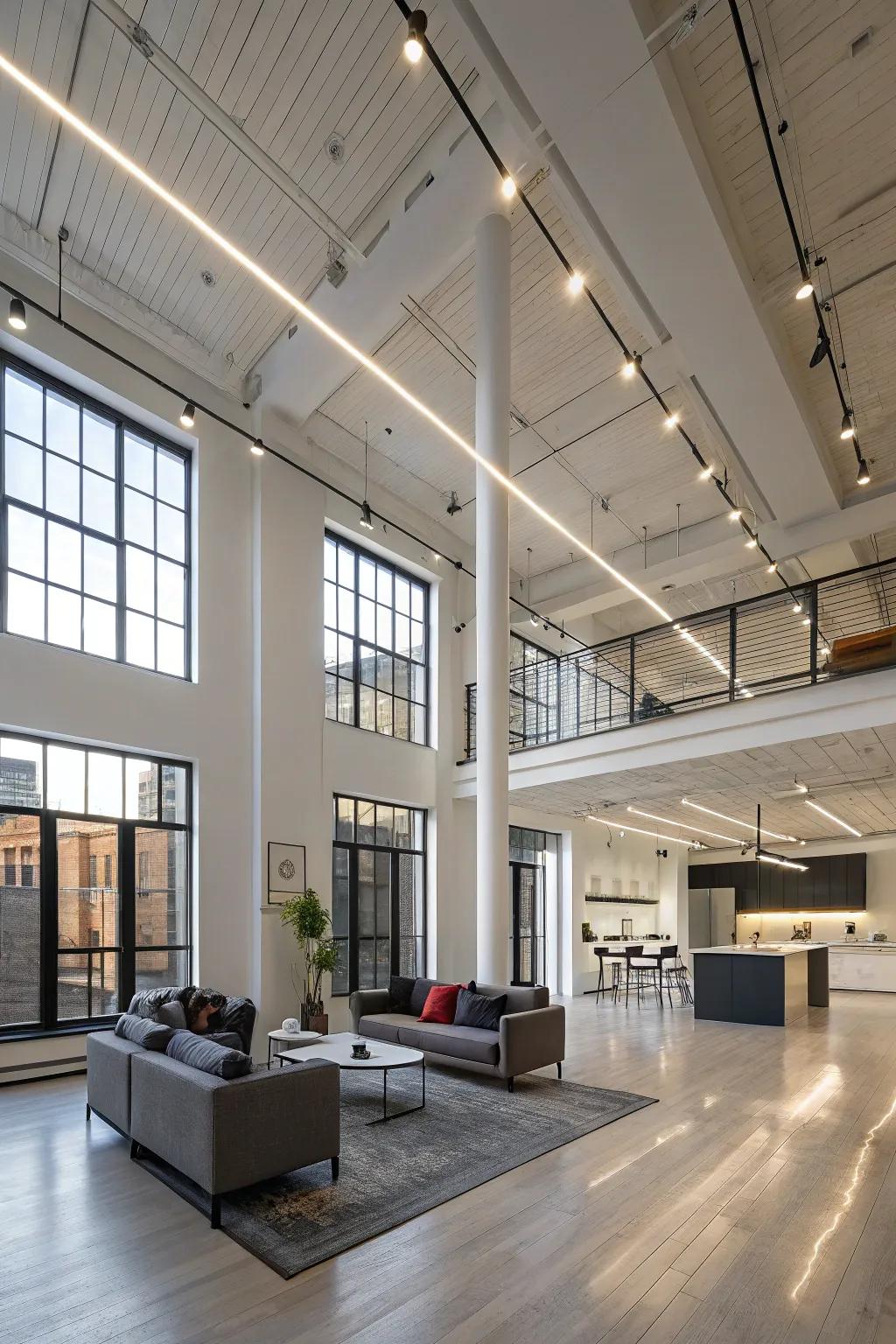 Strip lighting offers a modern and sleek look to highlight architectural features.