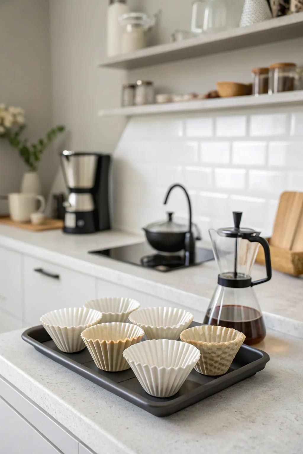 Minimalistic trays offer a clean and simple storage solution.