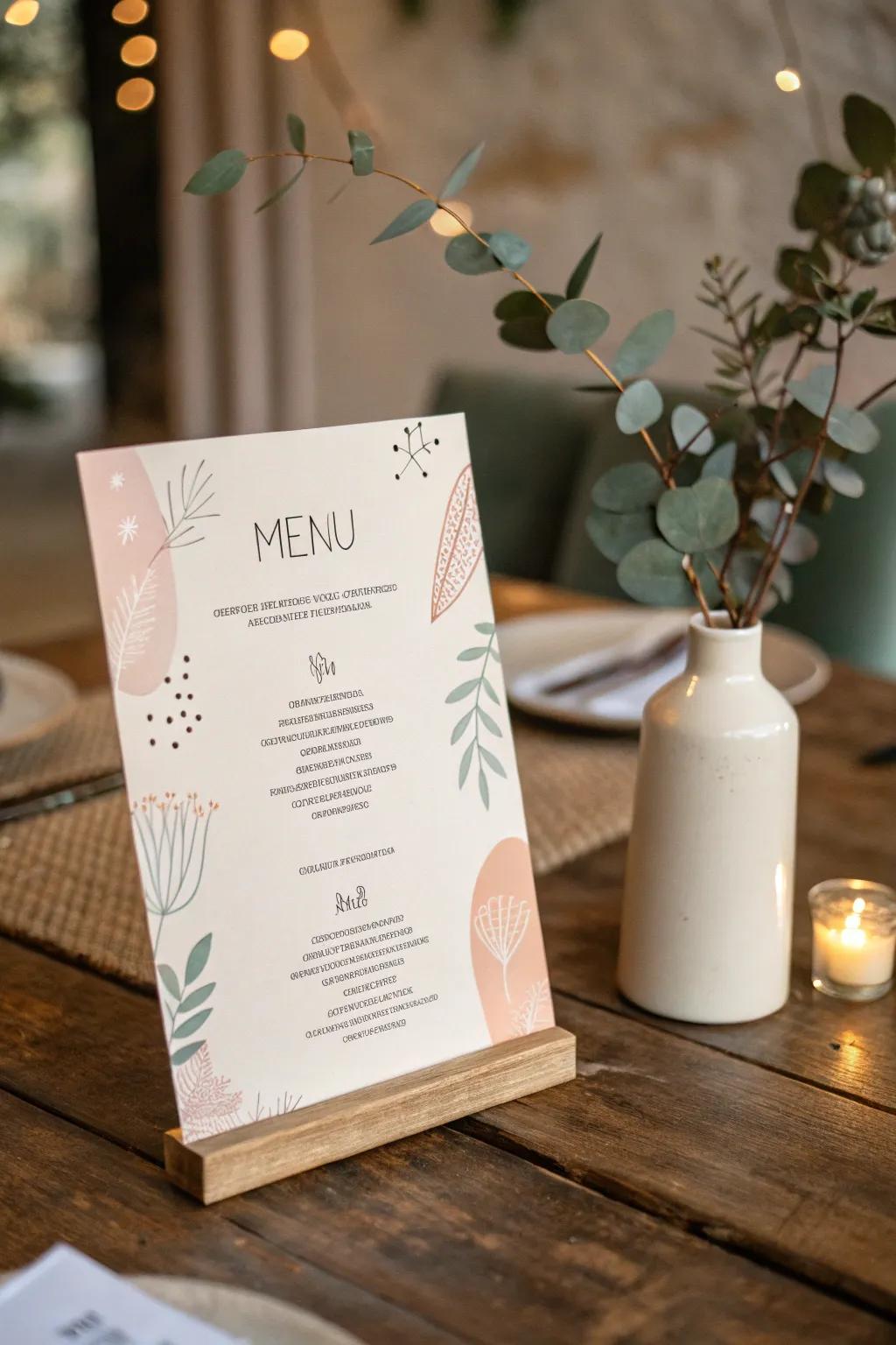 Elevate your romantic dinner with a handmade menu that speaks the language of love.
