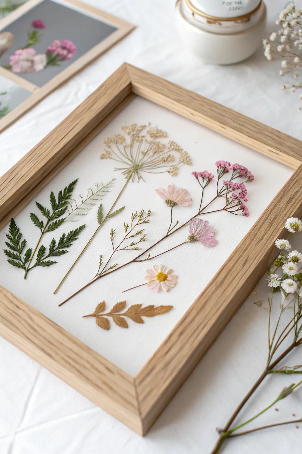 Capture nature's elegance with pressed flower artâa perfect DIY gift for your best friend!