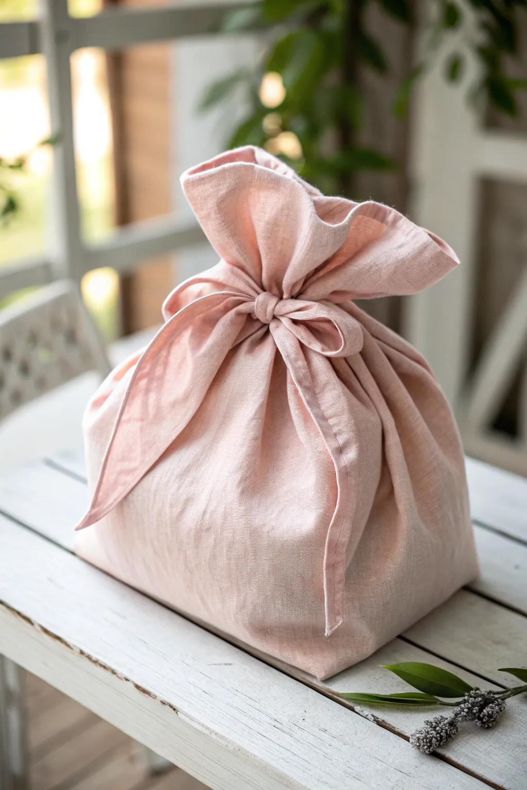 Embrace the beauty of simplicity with this chic, monochrome Valentine's bag in soft pink.