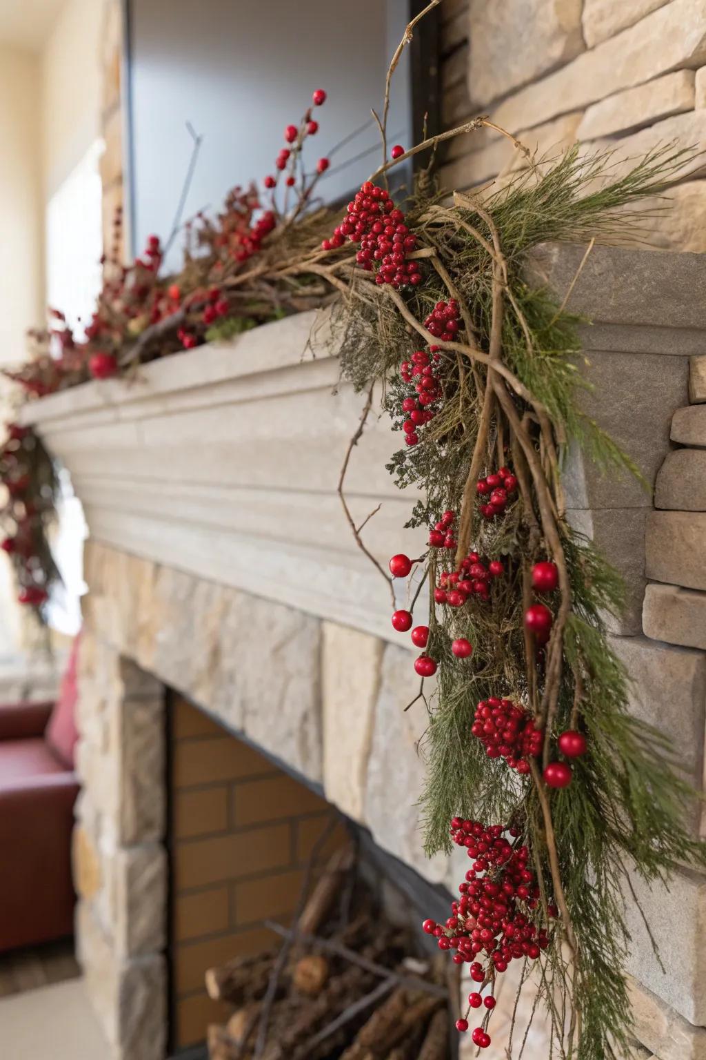 Natural garlands bring a touch of the outdoors inside.