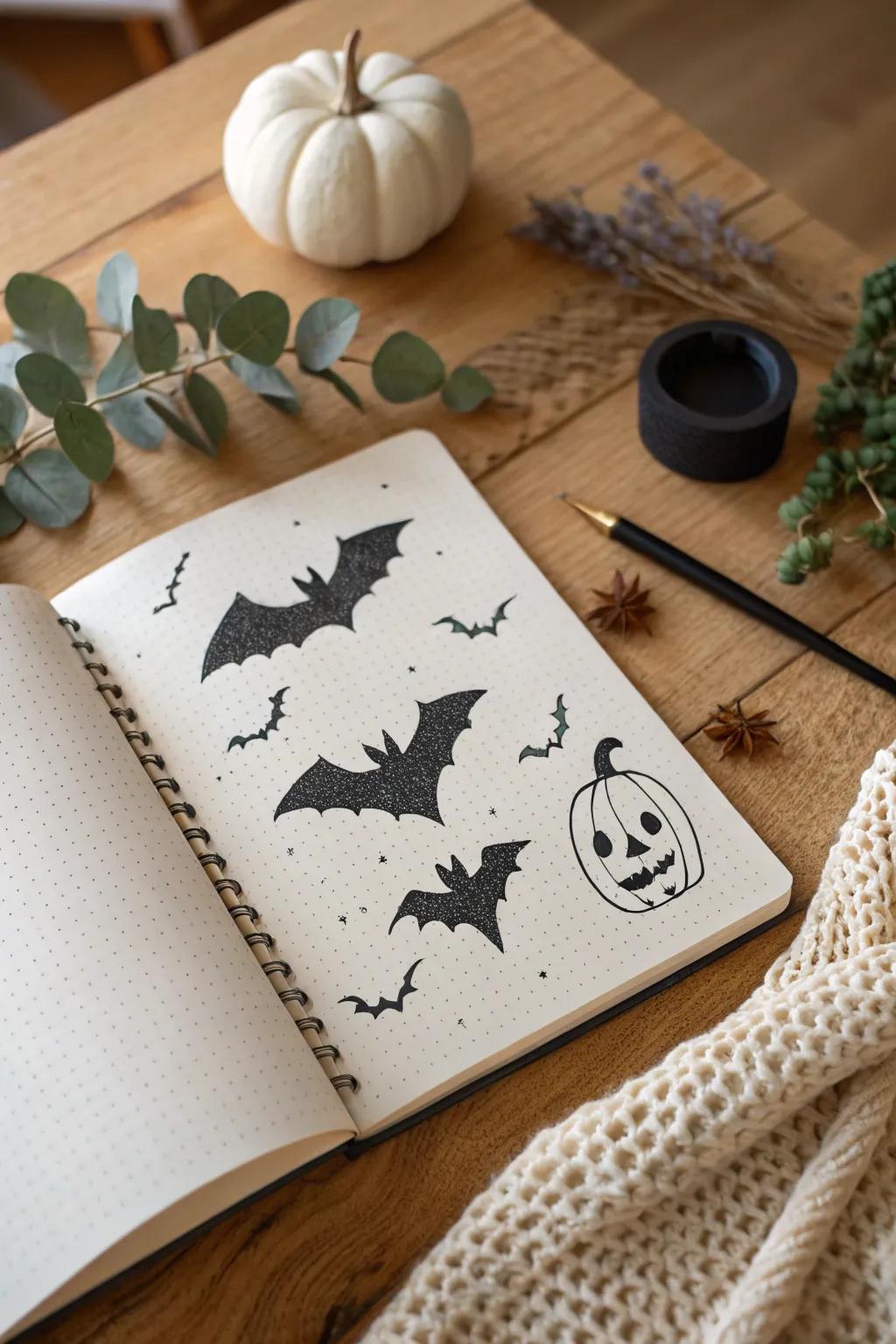 Embrace the magic of October with spooky silhouettes that whisper childhood memories. ðâï¸ #OctoberBujo #MinimalistMagic