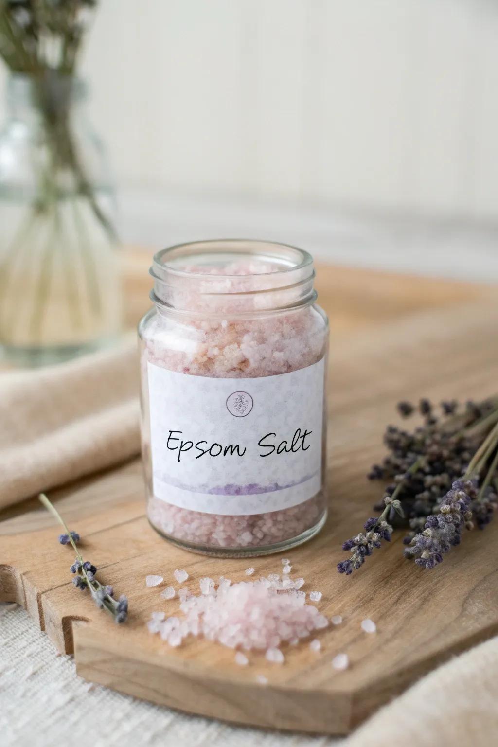 Delight your guests with handmade luxuryâcustomized bath salts that charm with simplicity and style.