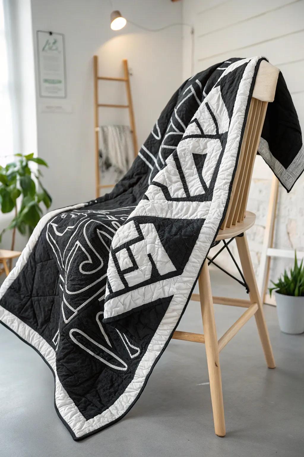 Discover the art of intricate stitching in black and white quiltsâwhere craftsmanship meets style.