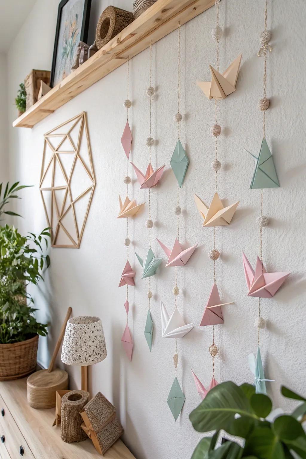 Elevate your space with the serene elegance of origami wall artâcrafted simplicity at its finest.