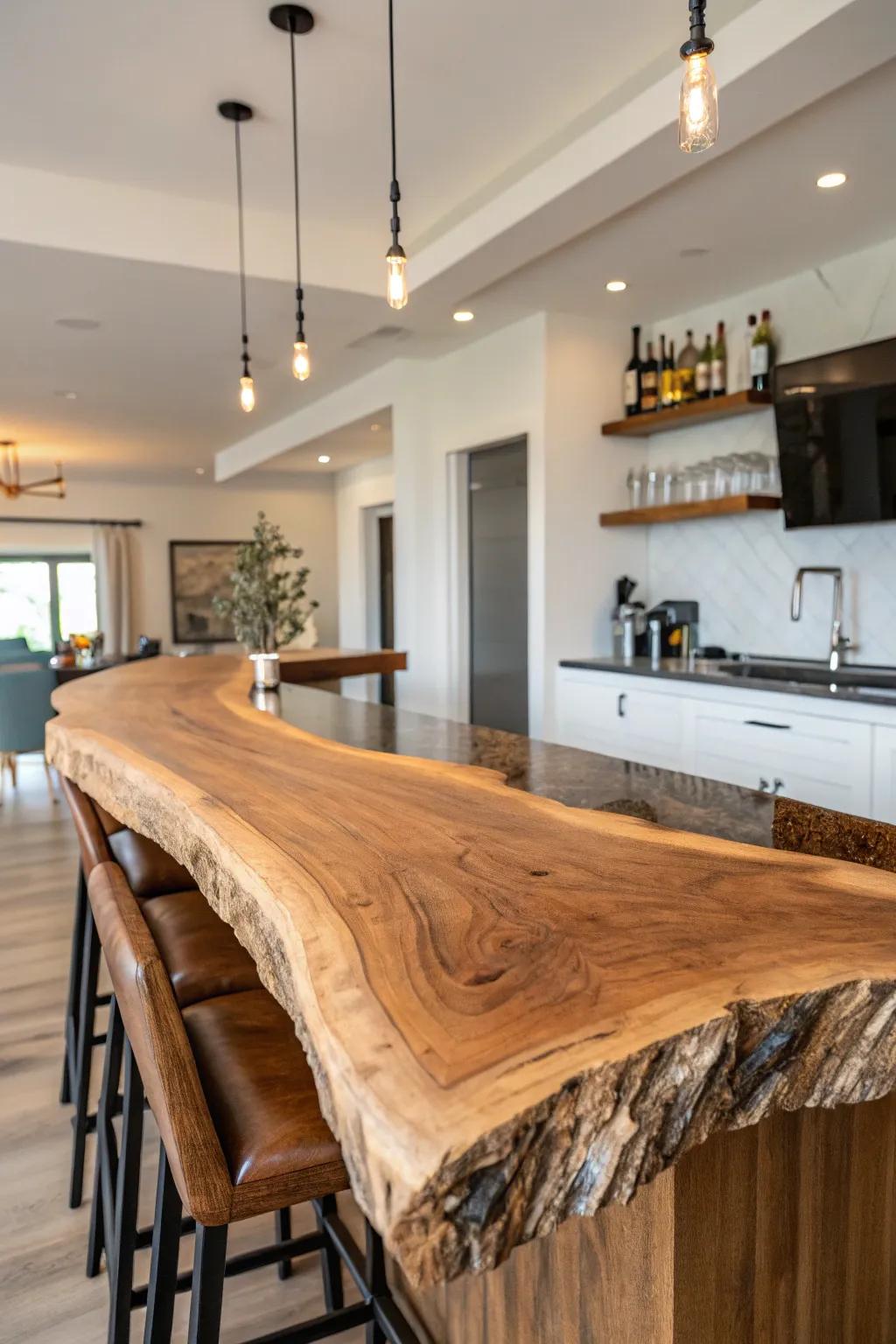 Live edge wood offers a natural, captivating beauty.