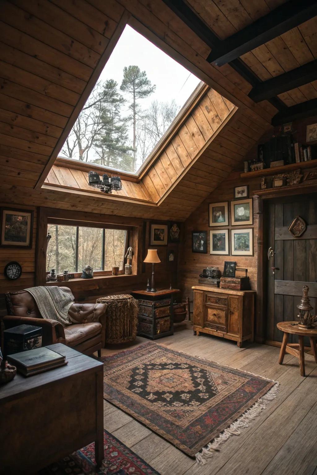 A skylight brings natural light and outdoor views into your space.