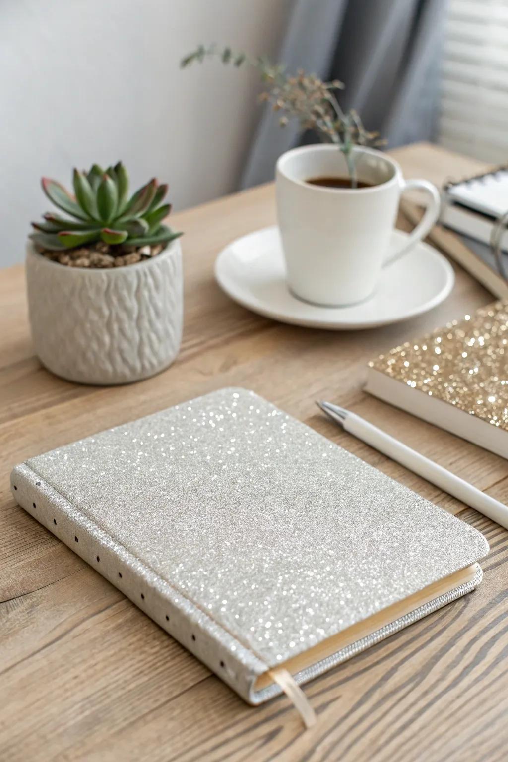 Sparkle up your notes with a touch of glitter elegance.