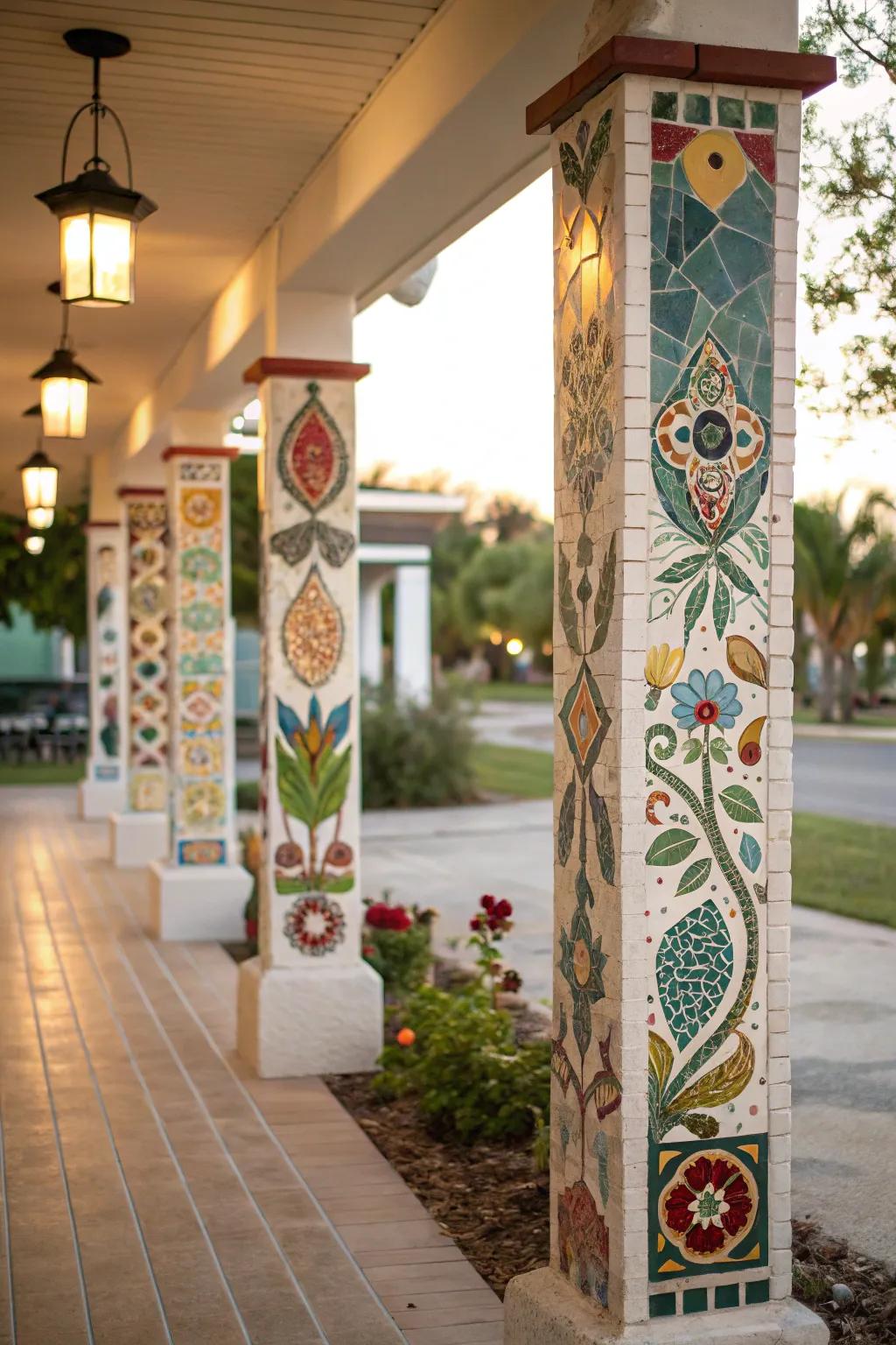 Add unique flair with artistic tiles.