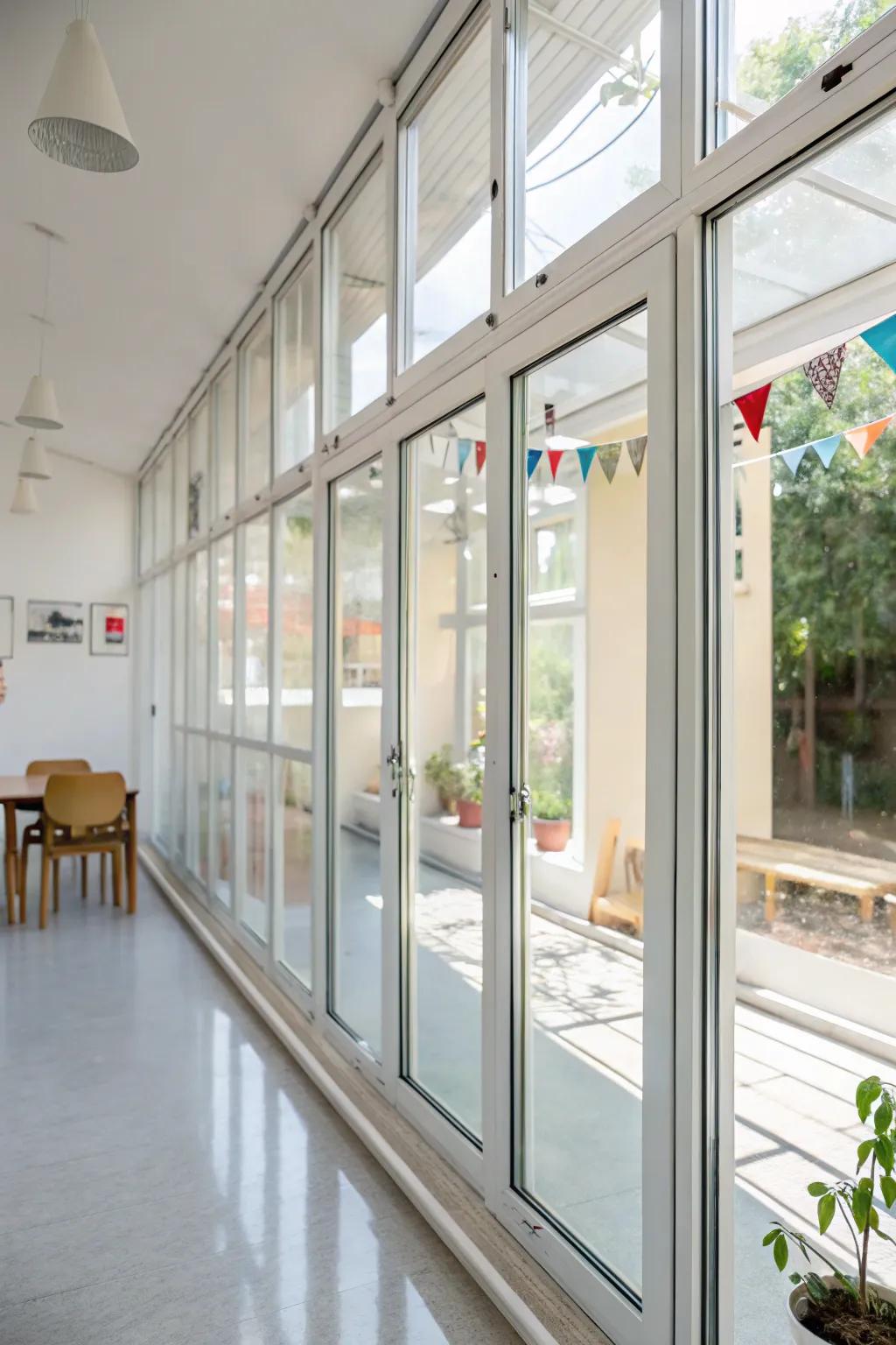 Enhance safety and clarity with acrylic window panes.