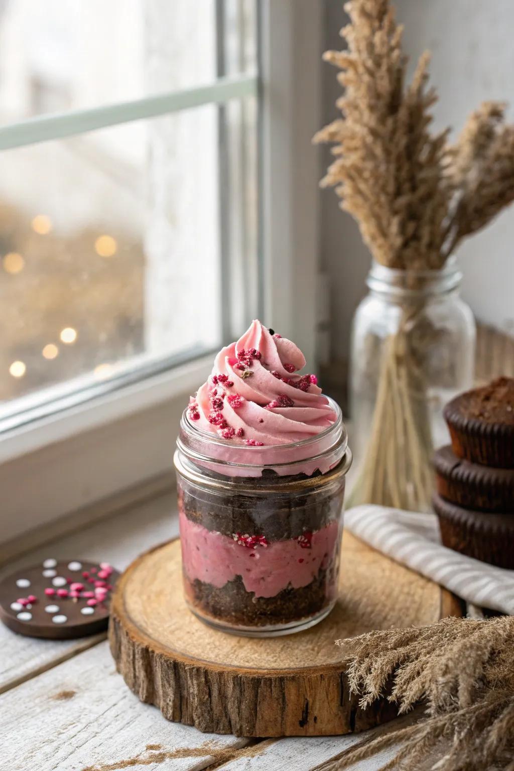 Elevate your cupcake display with charming mason jar elegance. Perfect for a touch of vintage flair!