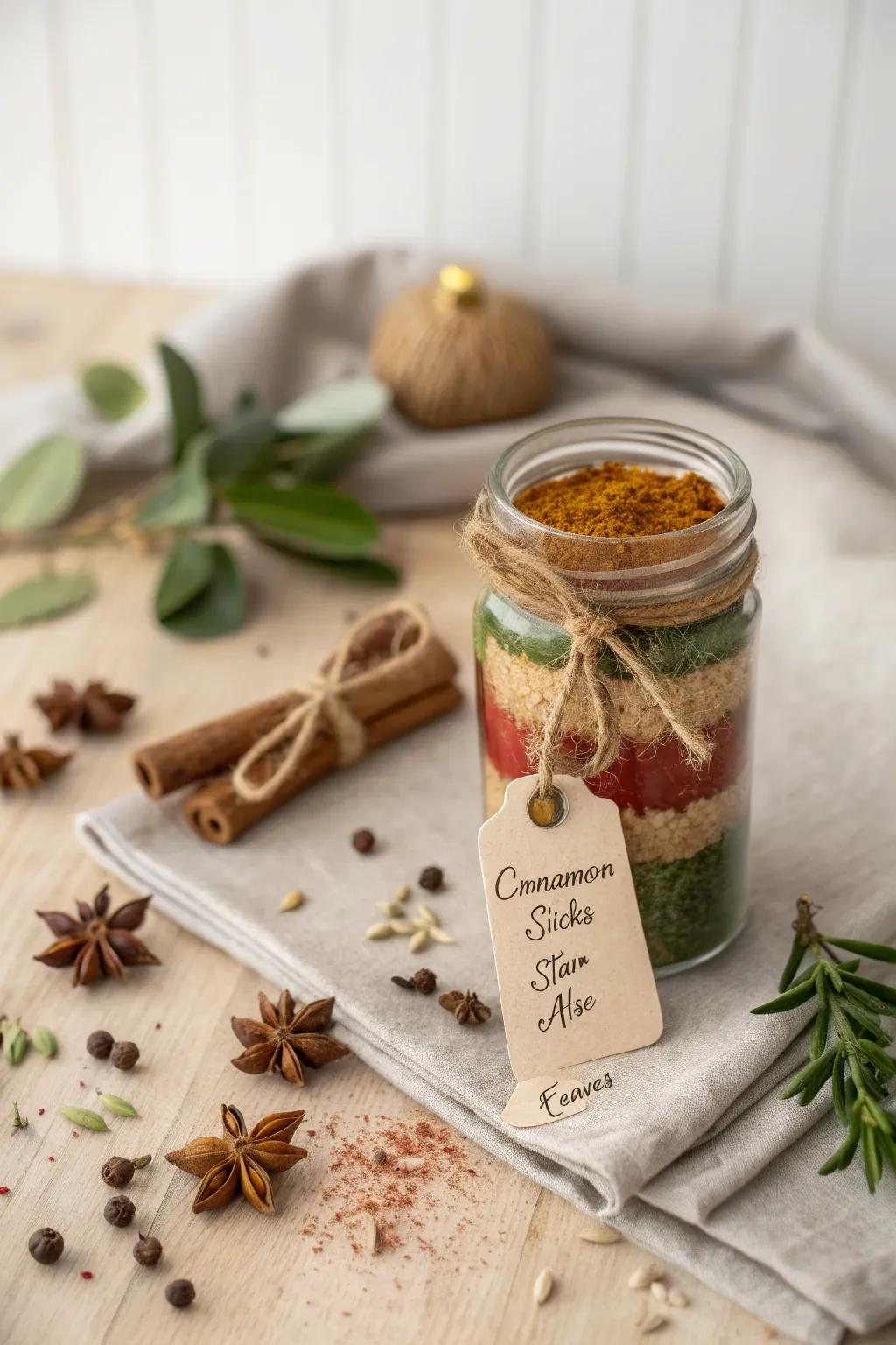 Elevate your kitchen with handcrafted spice blends in chic mason jars.