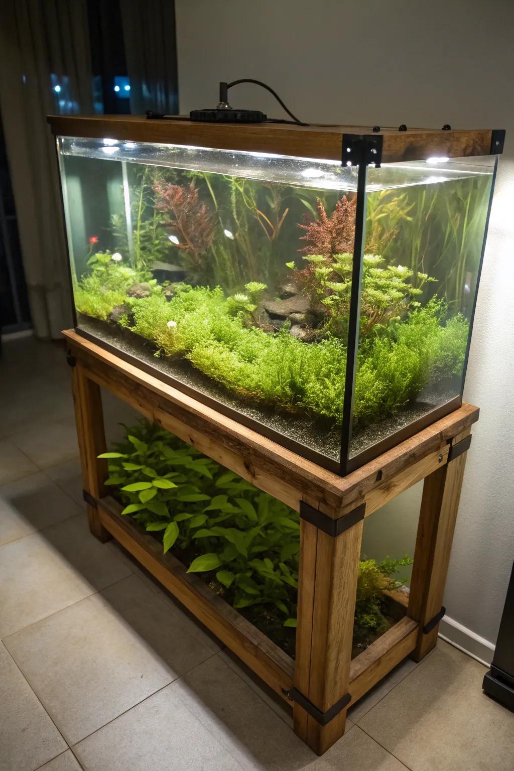 Floating plants create a lush, protective canopy.