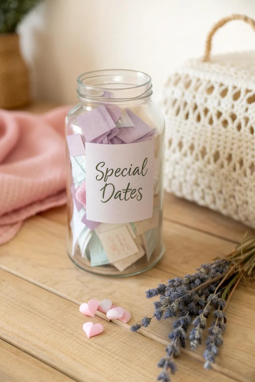 Capture the moments that matter with your own 'Special Dates' jar. A beautiful way to cherish memories.