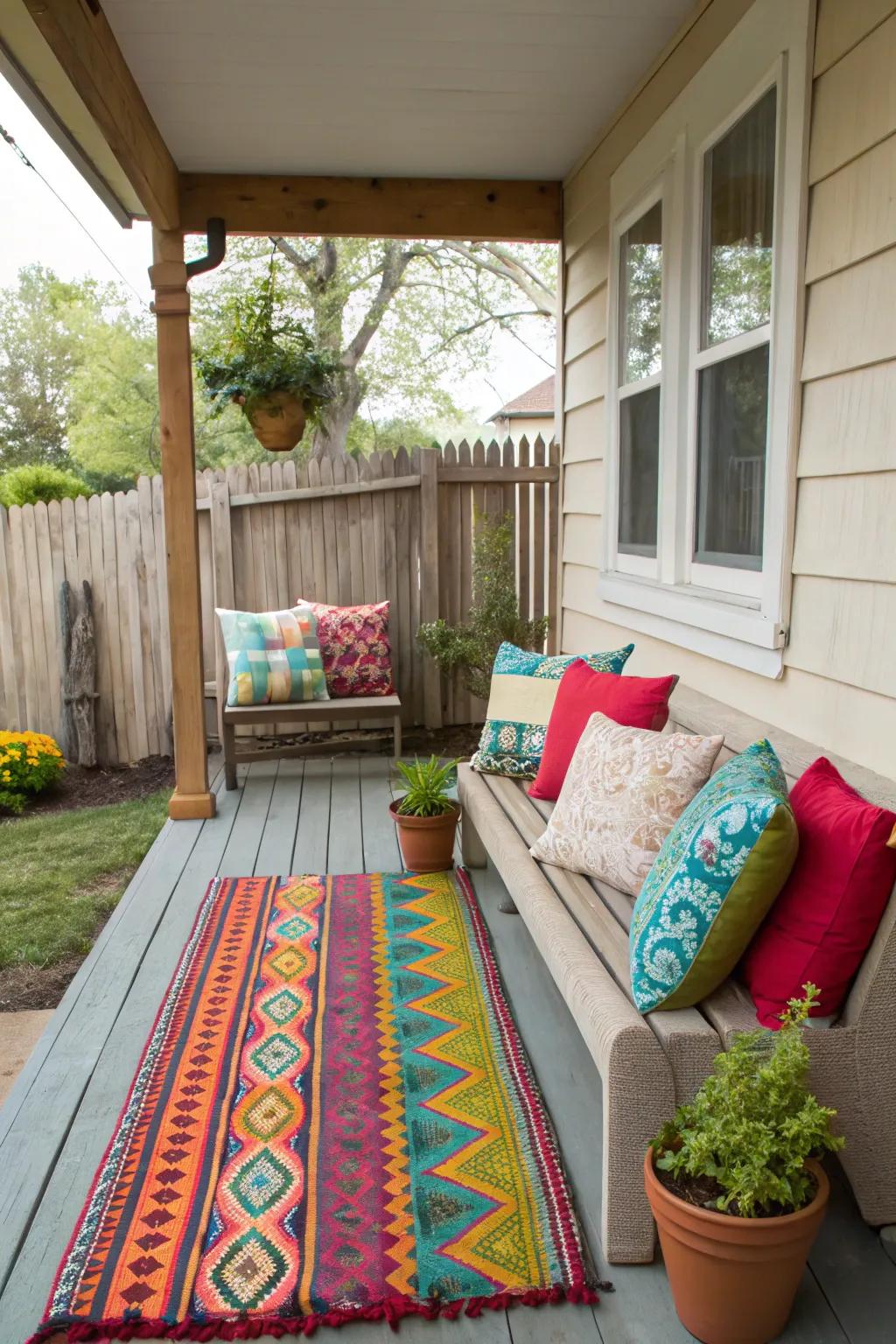 Bright accents bring cheer and character to your outdoor space.