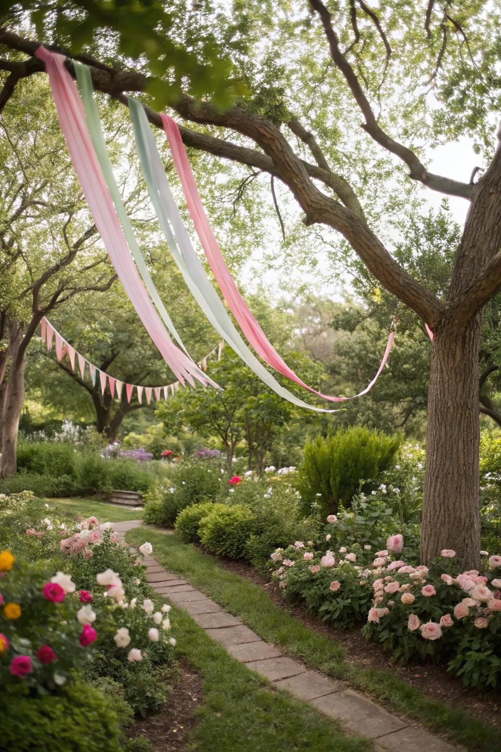 Let nature and streamers create outdoor magic.