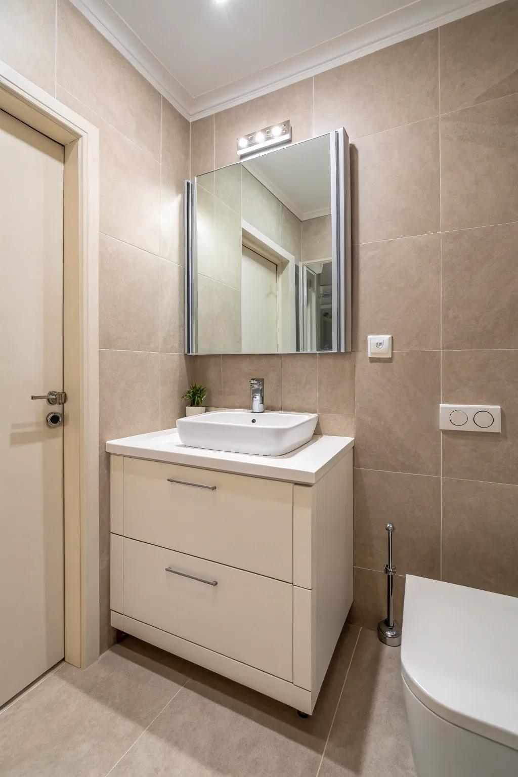 Embrace minimalism for a clean and serene bathroom space.