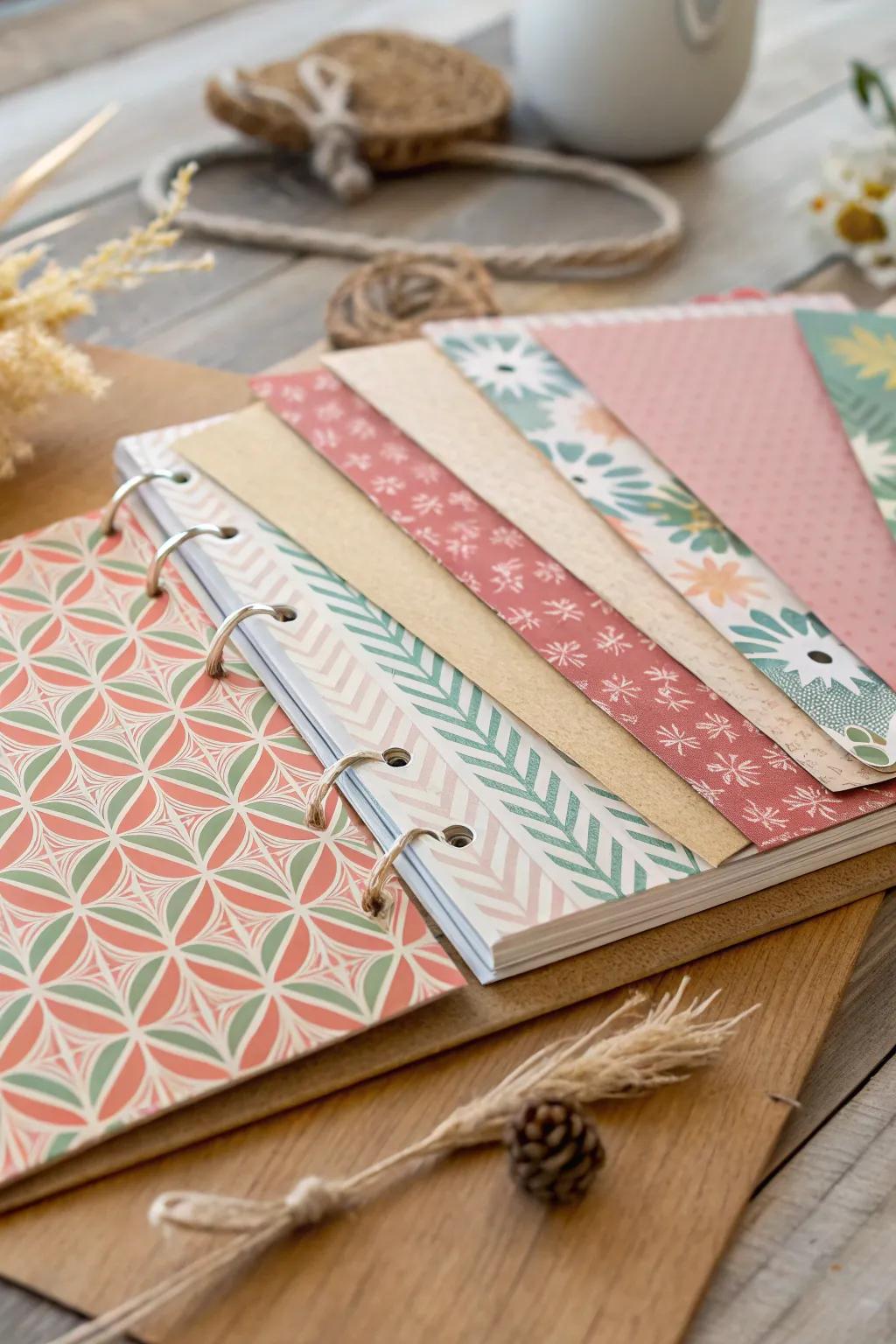 Transform your scrapbook with layers of vibrant, textured paper for a stunning visual journey.