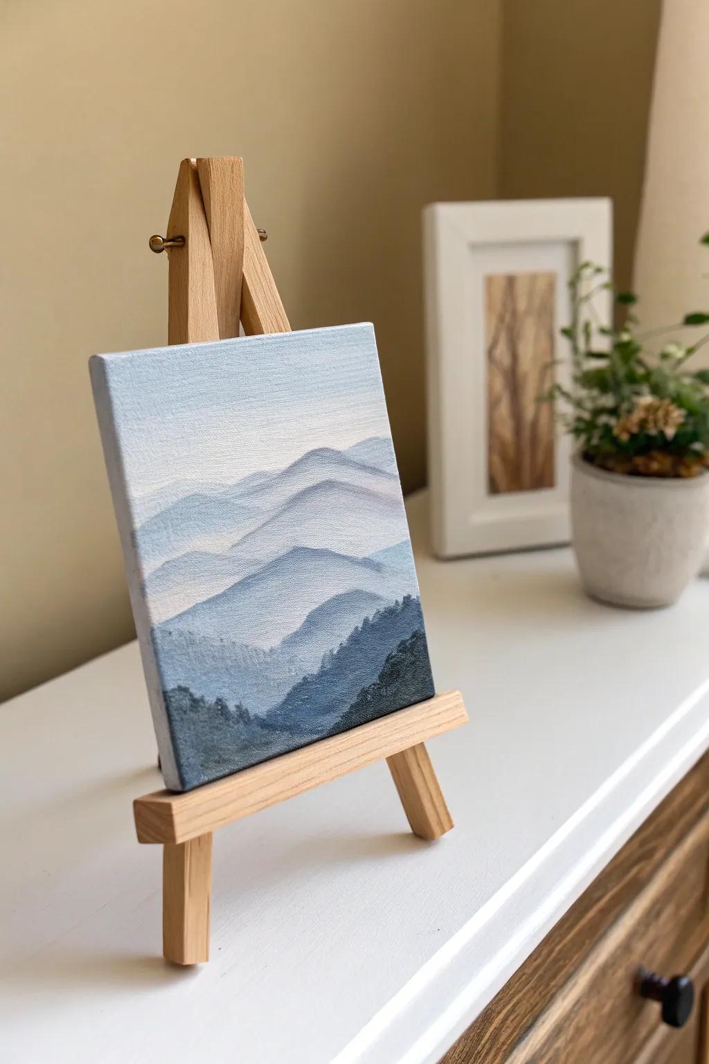 Embrace tranquility with this miniature mountain masterpieceâideal for those who find beauty in simplicity and serenity.