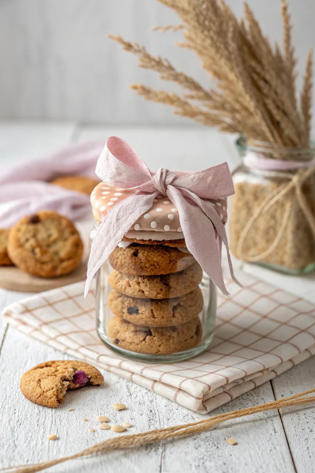 Charming DIY baby shower favor: a sweet treat in a jar, crafted with love and style.