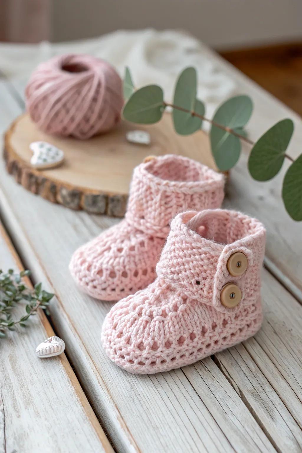 Adorable knit booties that keep tiny toes cozy with a touch of Scandinavian elegance.