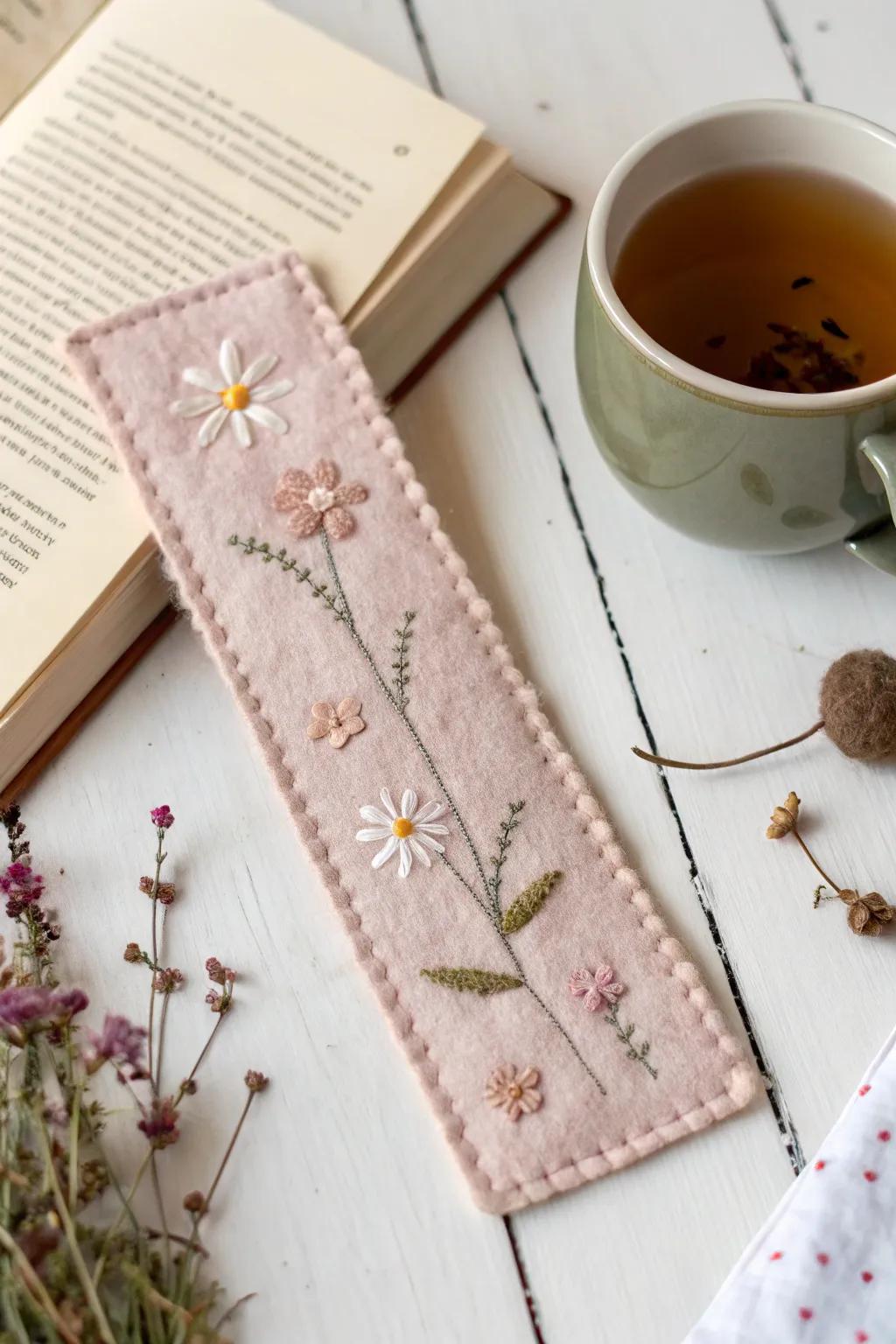 Crafted with love: A delicate felt bookmark for your book-loving best friend.