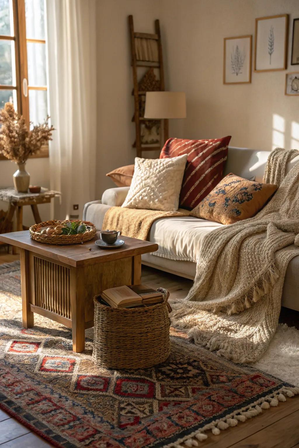 Mixing textures adds warmth and interest to your living space.