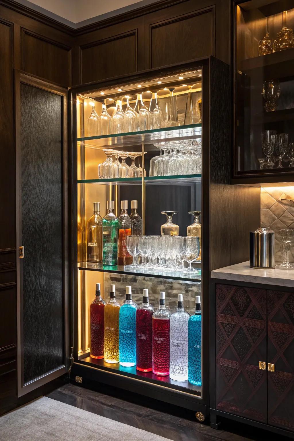 Lighting can elevate the appearance of your drinks cabinet.