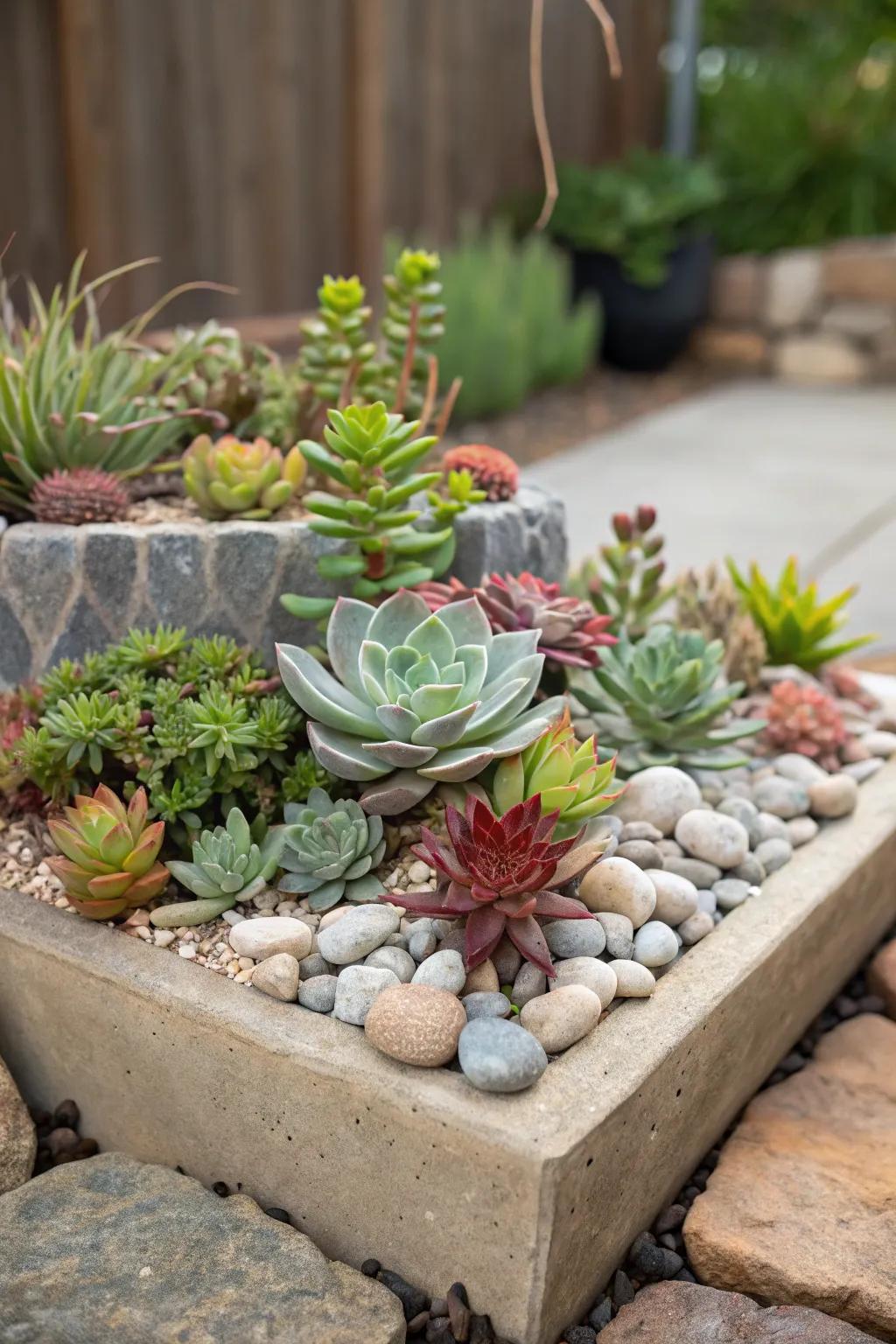Succulents offer low-maintenance beauty.