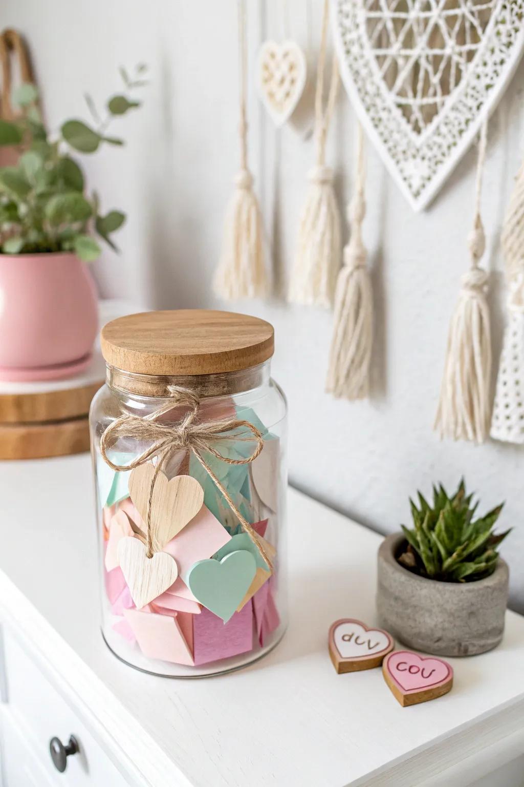 A year of love in a jar: 365 reasons why they're special, beautifully displayed in minimalist elegance.