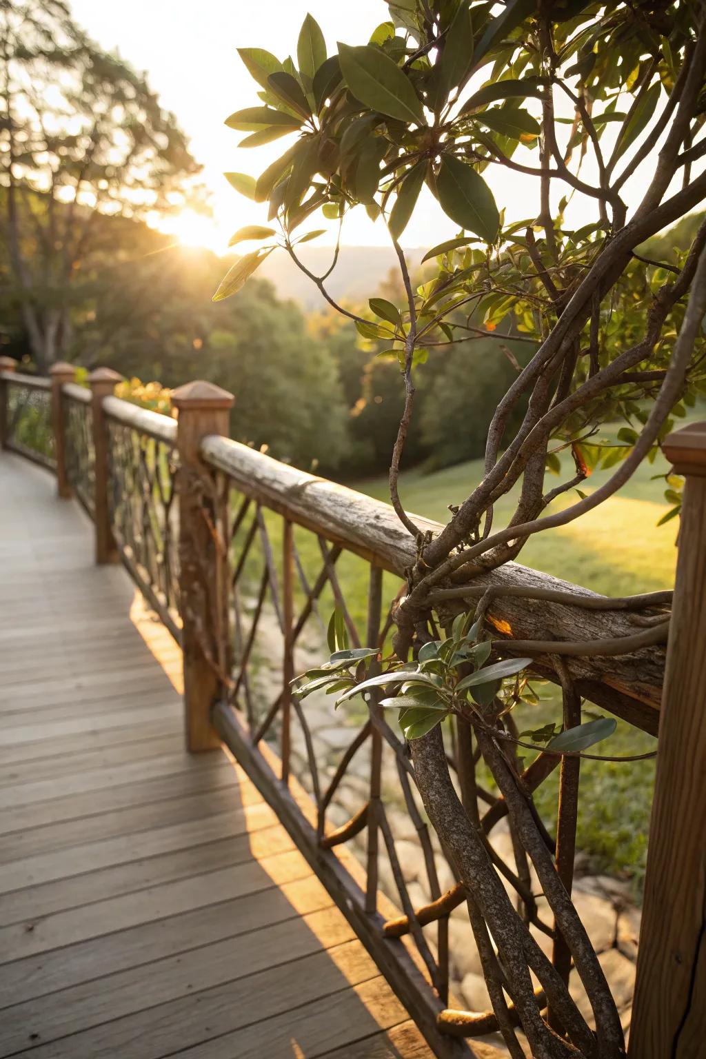 Bring the forest home with mountain laurel railings.