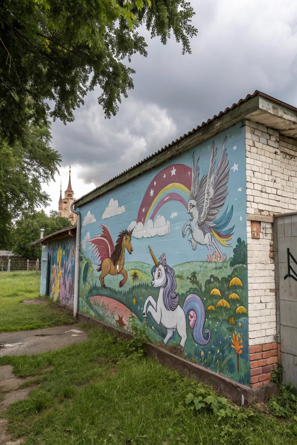 Fantasy murals bring magic to your outdoor space.