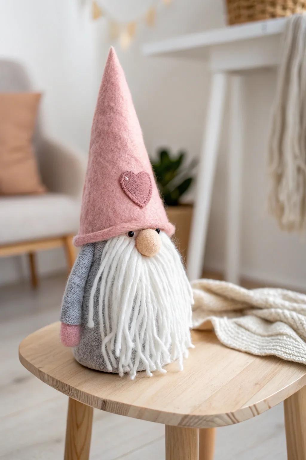Capture the charm of handmade elegance with these darling sweetheart gnomes, perfect for bringing a smile to any Valentine's Day celebration.