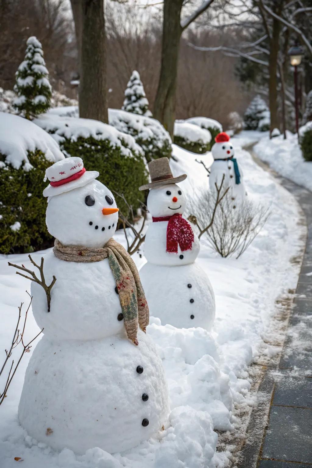 Embrace the winter wonderland with a snowman building contest.