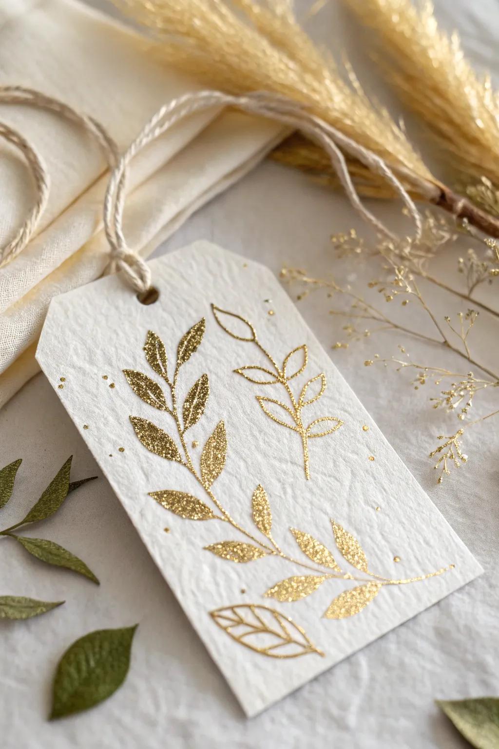 Elevate your gift-giving with the sophisticated charm of gold leaf accents.