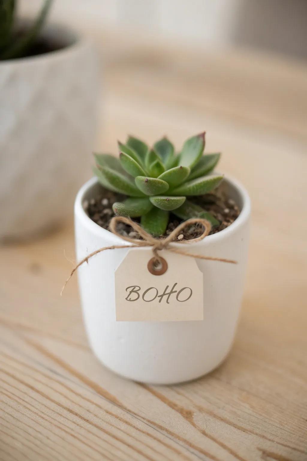 Charming and green: The perfect mini succulent favor for your baby shower!