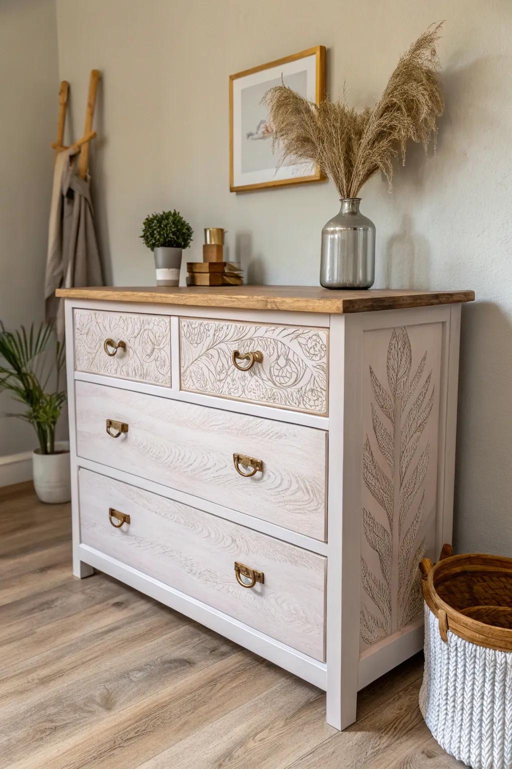 Embrace rustic charm with a perfect blend of natural wood and soft pastels.