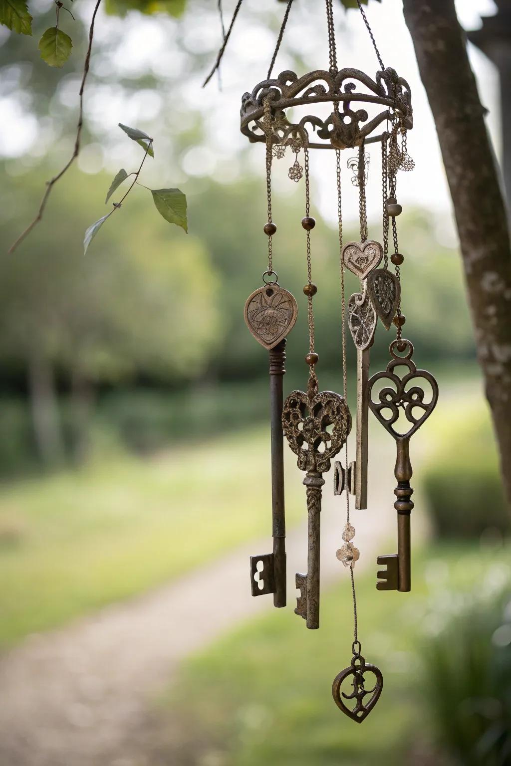 Whispering winds and magical melodies â let your garden dance with the charm of crafted wind chimes.
