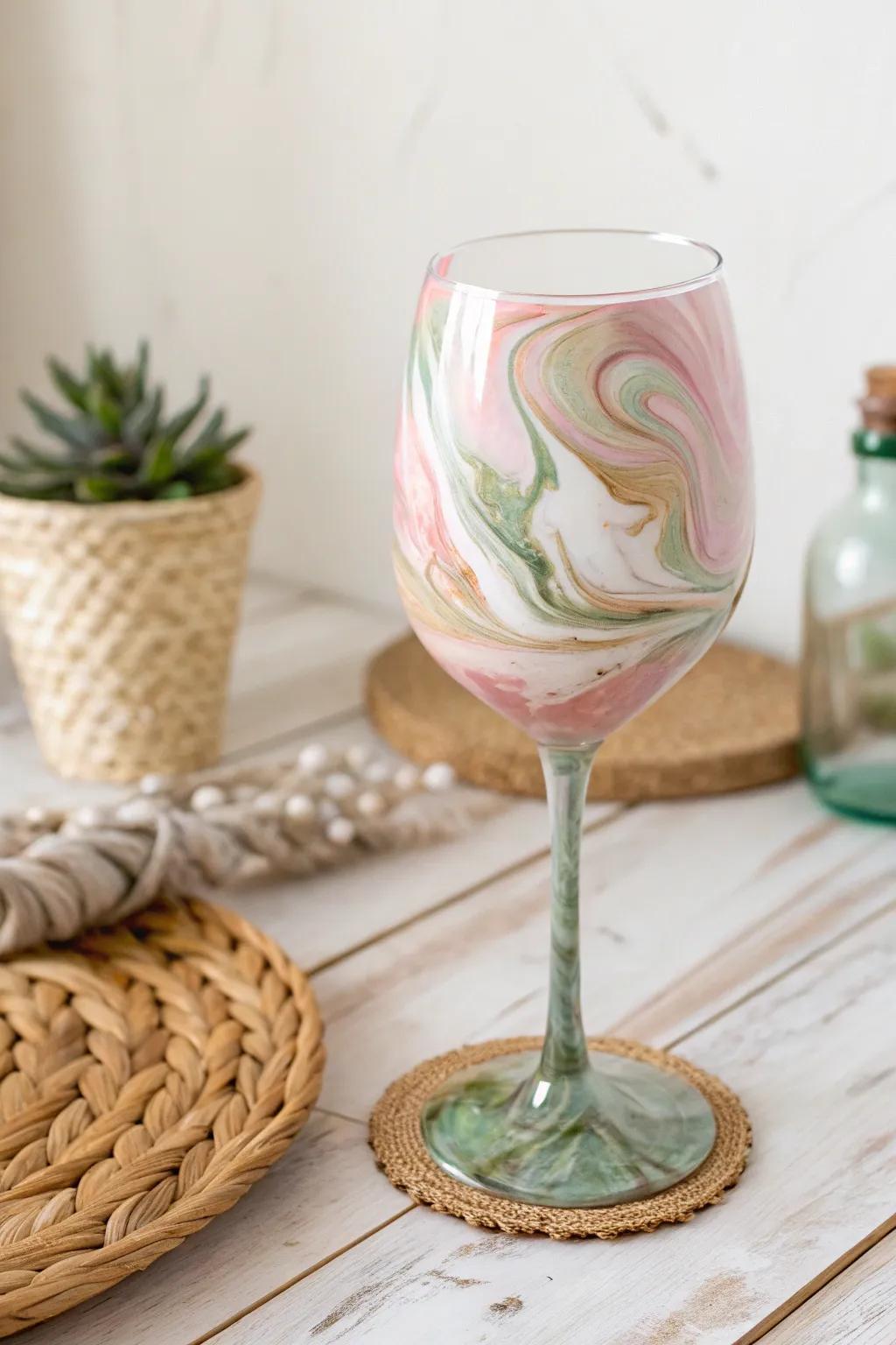 Transform ordinary into extraordinary with marble-painted wine glassesâwhere elegance meets creativity.
