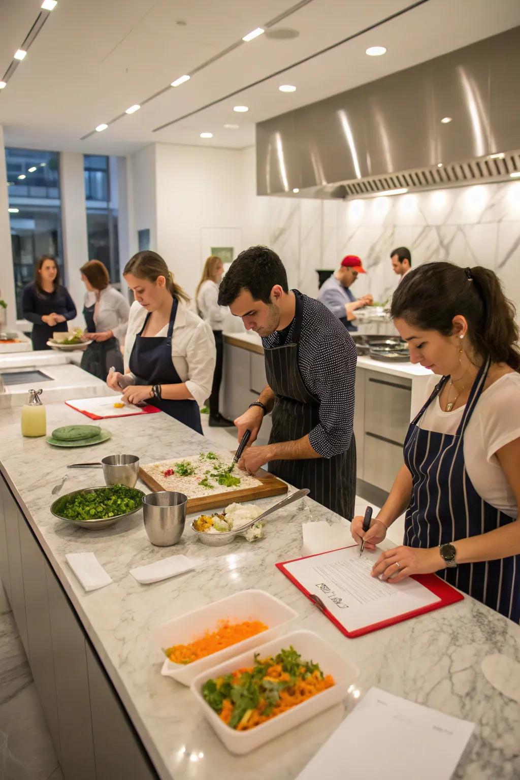 A gourmet cooking class for culinary adventures.