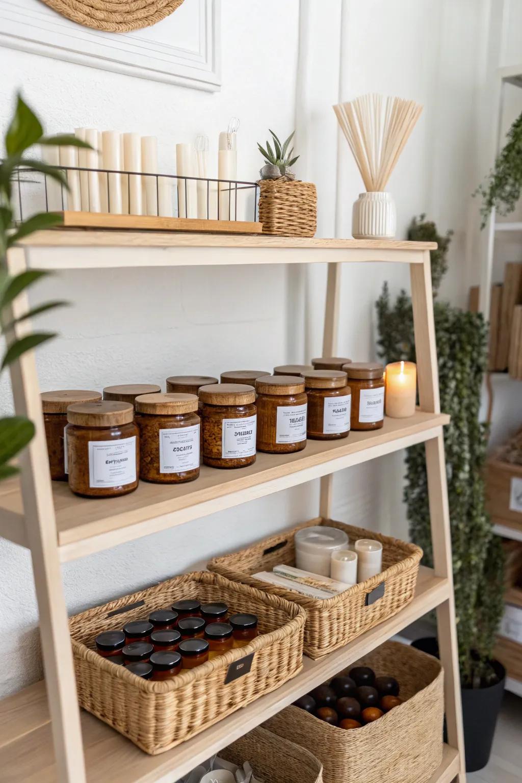 Elevate your candle making with stylish and efficient storage solutions. Embrace simplicity and natural beauty.