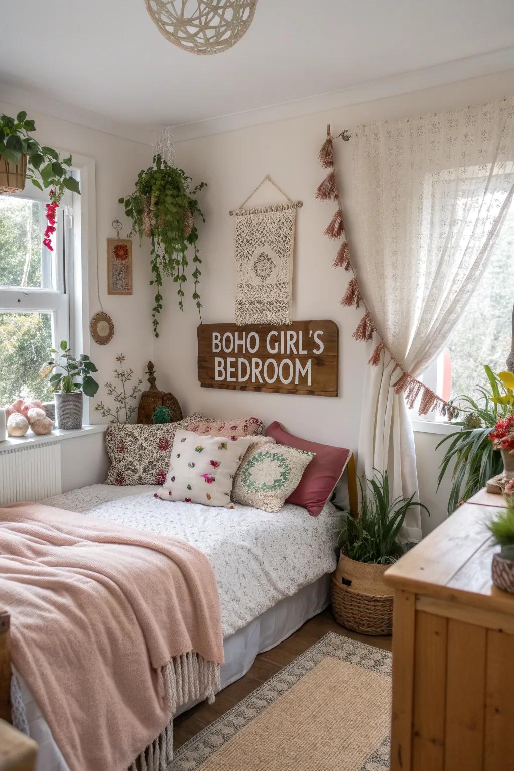 A name sign adds a personal, unique touch to the room.