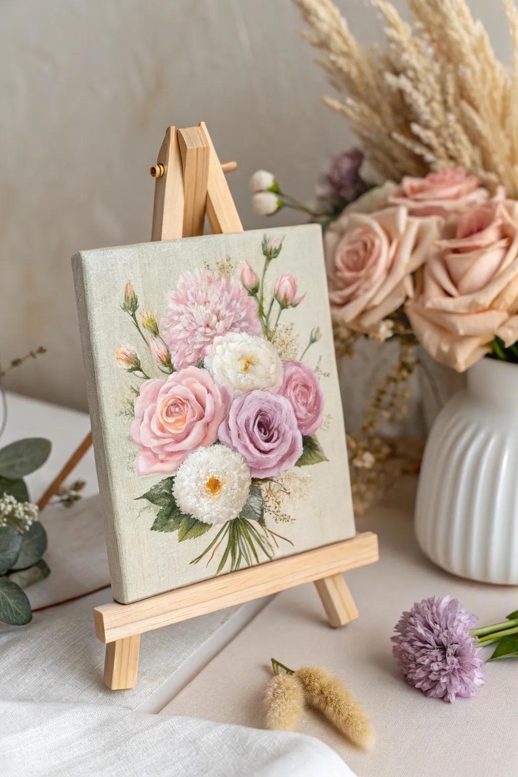 Elegant simplicity: A touch of nature's beauty in pastel hues.