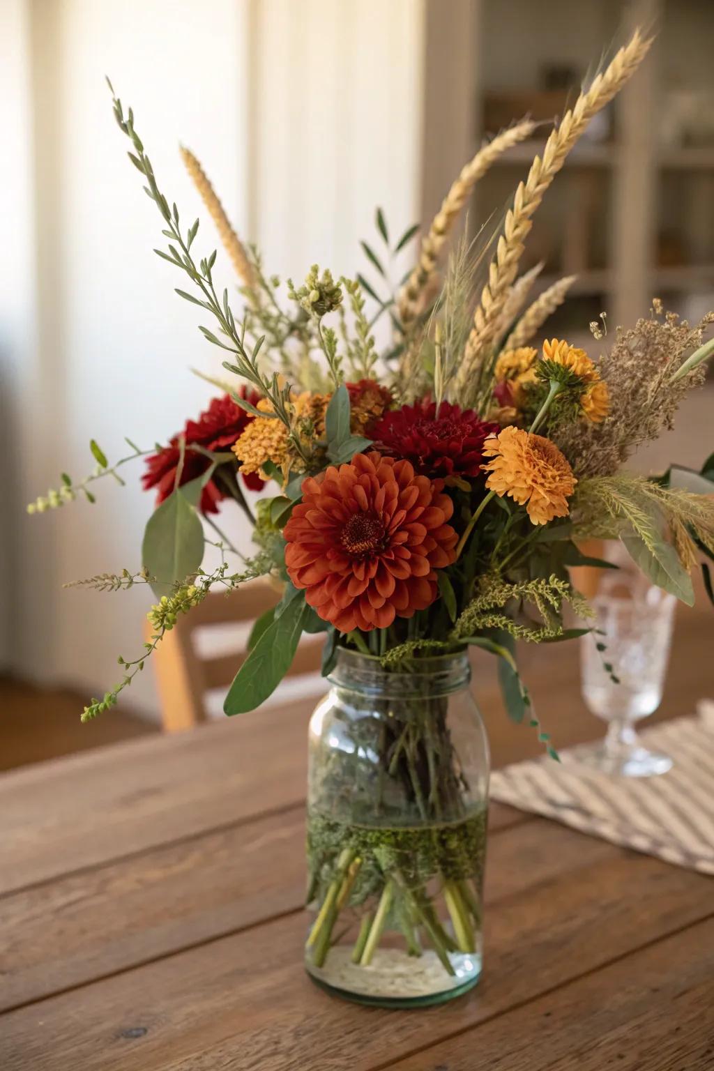Transform vintage jars into charming fall wedding centerpieces that capture the essence of the season.