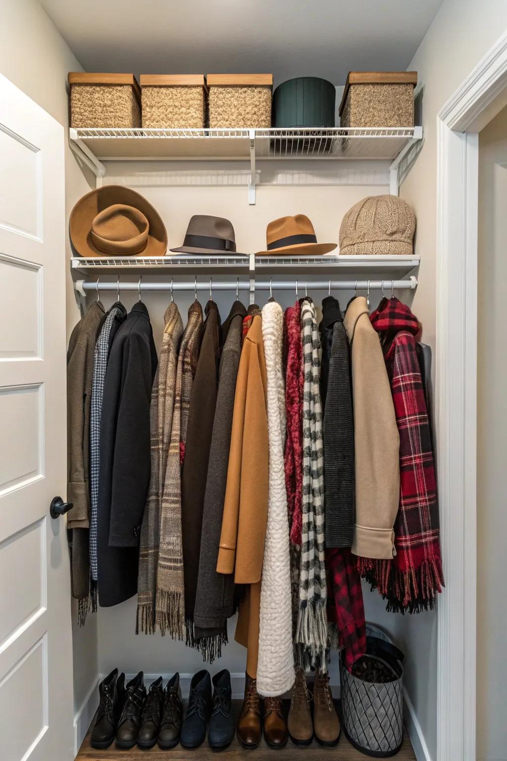 Smart racks maximize space while maintaining order.