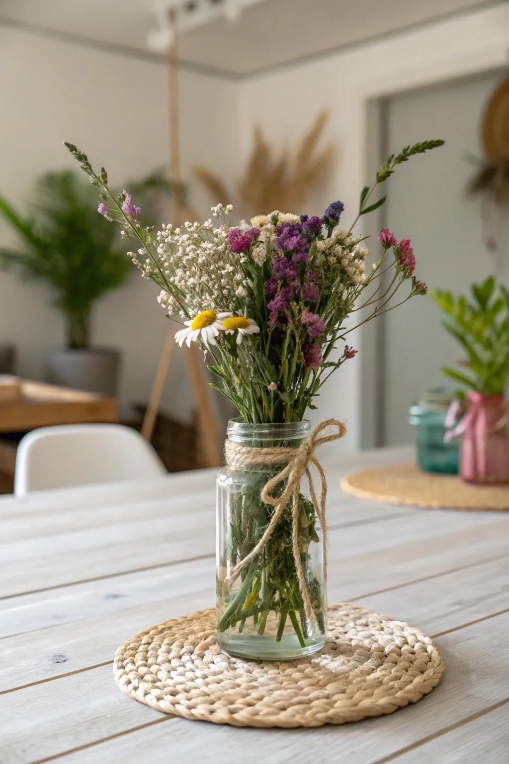Bring natural beauty to your celebration with these stunning mason jar floral arrangements!