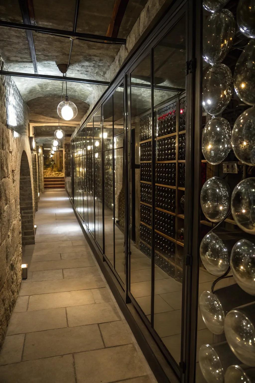 Reflective surfaces amplify light and space.